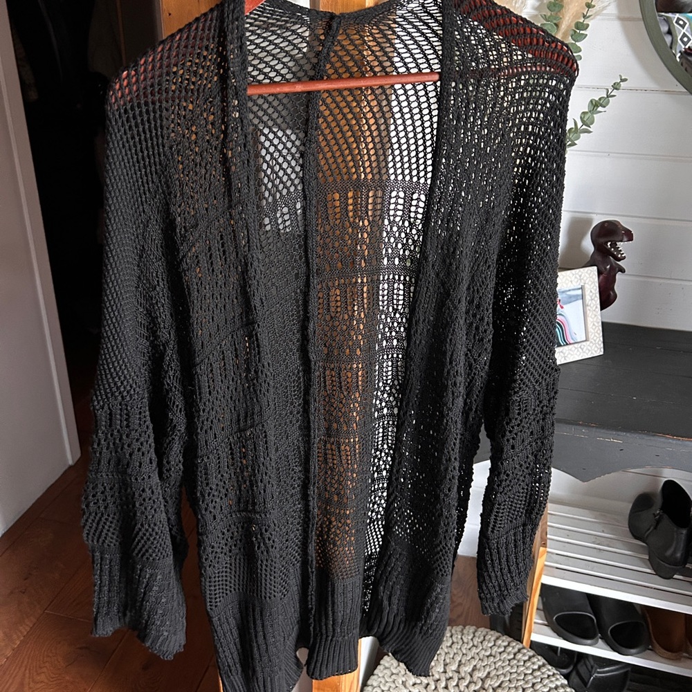 Black Knit Beach coverup
